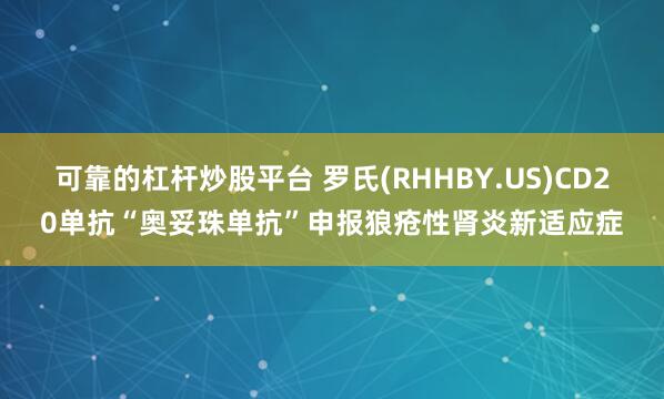 可靠的杠杆炒股平台 罗氏(RHHBY.US)CD20单抗“奥妥珠单抗”申报狼疮性肾炎新适应症