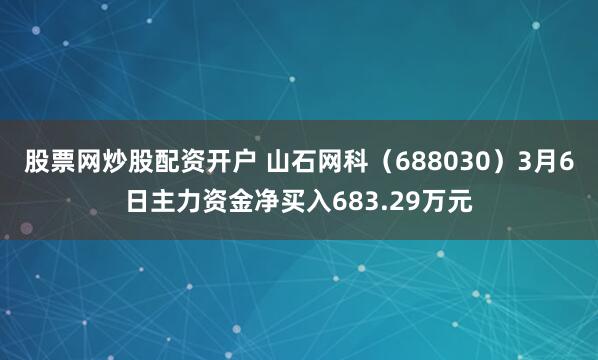 股票网炒股配资开户 山石网科（688030）3月6日主力资金净买入683.29万元