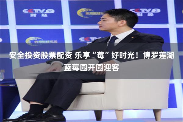 安全投资股票配资 乐享“莓”好时光！博罗莲湖蓝莓园开园迎客