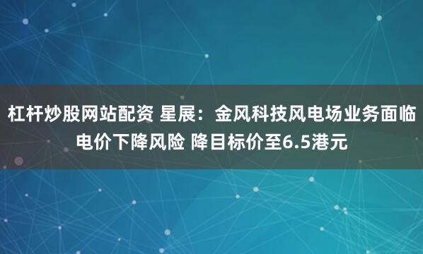 杠杆炒股网站配资 星展：金风科技风电场业务面临电价下降风险 降目标价至6.5港元